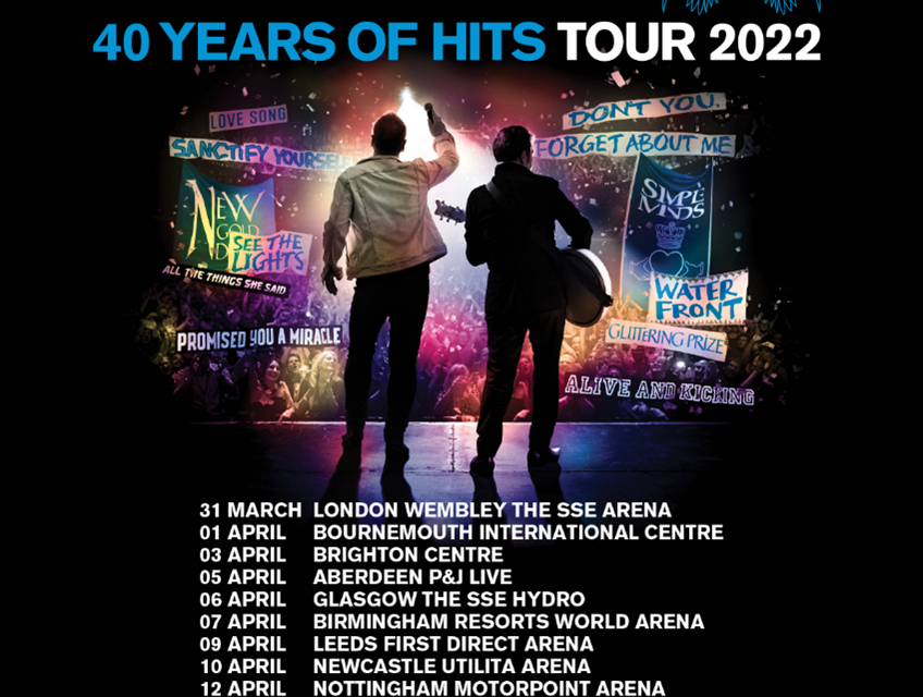 SIMPLE MINDS 40 YEARS OF HITS UK ARENA TOUR RESCHEDULED TO 2022