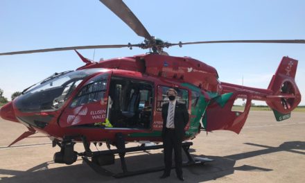 MS Visits Wales Air Ambulance