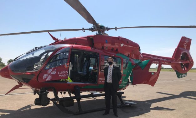 MS Visits Wales Air Ambulance