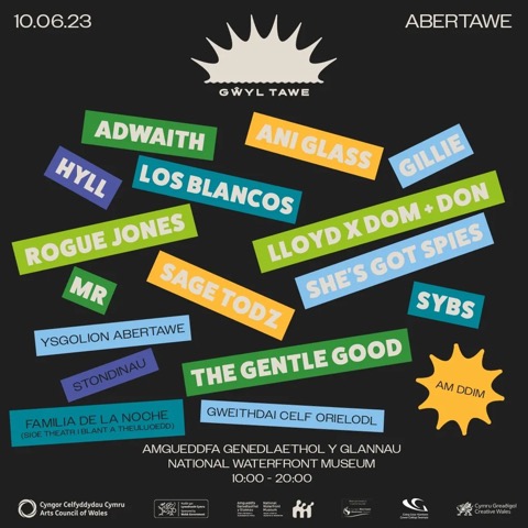 GWYL TAWE FESTIVAL – Free festival in Swansea this Saturday ft. Adwaith + more (10 June)